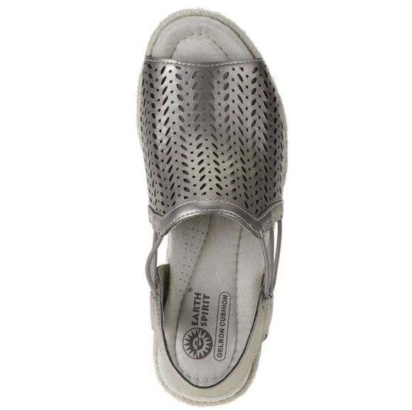 Earth Spirit Womens Metallic Wedge Sandals - Picture 2 of 5